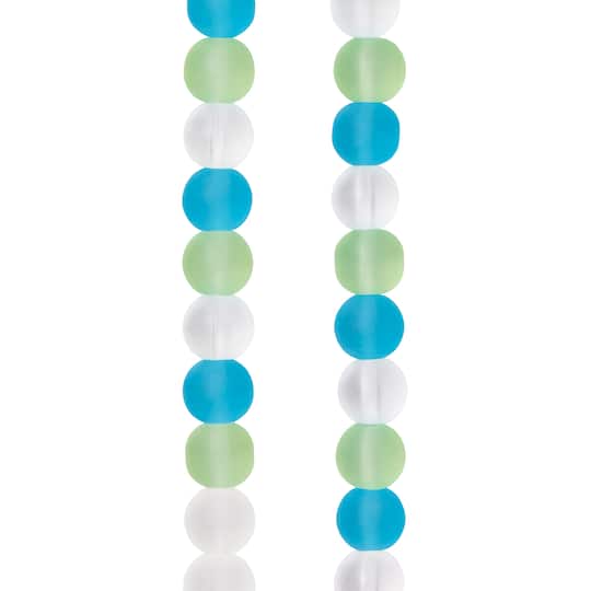 12 Pack: Matte Sea Mix Round Glass Beads, 8mm by Bead Landing&#x2122;